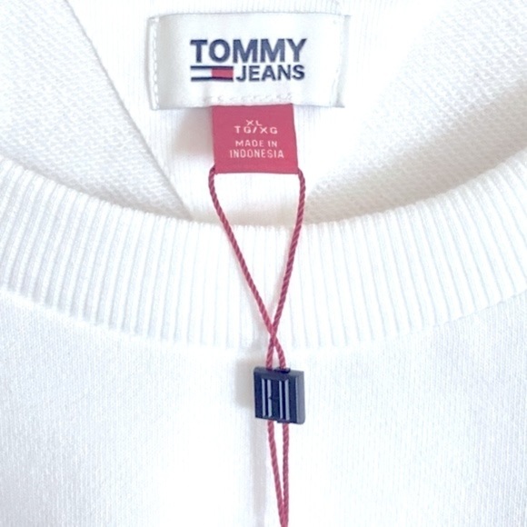 TOMMY JEANS Logo Crewneck Sweatshirt Women’s X-LARGE White NWT - Picture 10 of 10